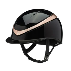 Charles Owen Halo Gloss Black/Rose Gold 56-58cm